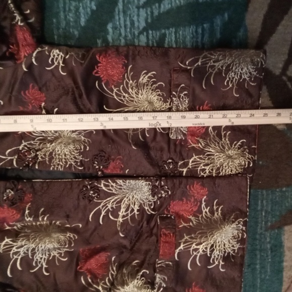 Peony Reversible Asian Floral Womens Top Jacket Silk Womens Small - Picture 9 of 11